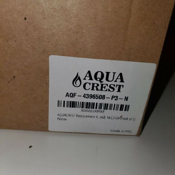 Aquacrest Refrigerator Water Filter 4396508, NSF 401 Set of 3 Home Use NEW - Picture 3 of 4